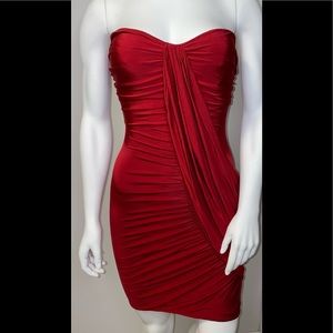 Strapless Red Bebe Size Small Dress